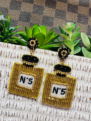 No. 5 Beaded Earrings